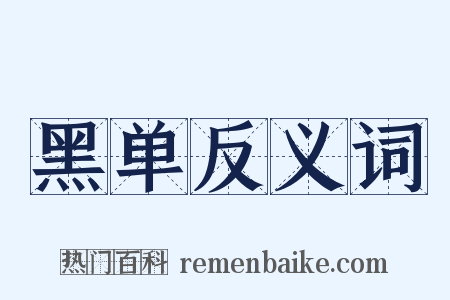 黑单反义词是什么意思的图片